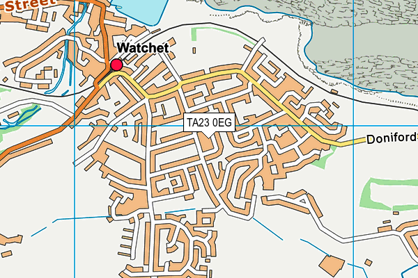 TA23 0EG map - OS VectorMap District (Ordnance Survey)