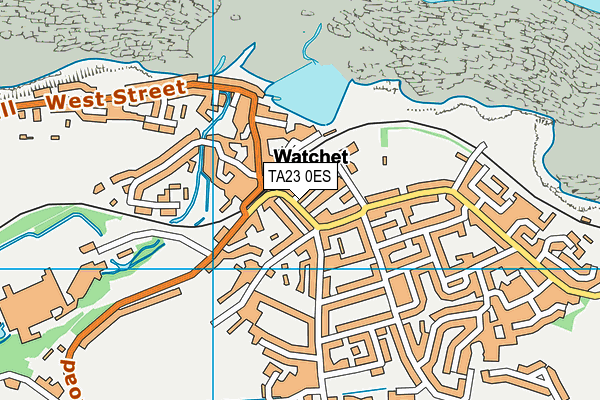 TA23 0ES map - OS VectorMap District (Ordnance Survey)