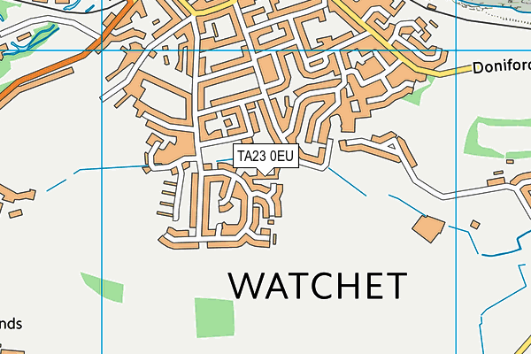 TA23 0EU map - OS VectorMap District (Ordnance Survey)
