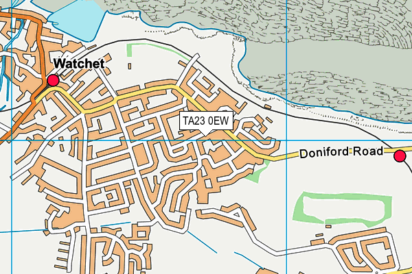 TA23 0EW map - OS VectorMap District (Ordnance Survey)