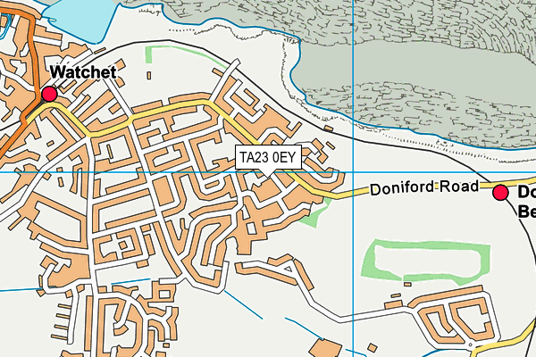 TA23 0EY map - OS VectorMap District (Ordnance Survey)