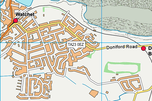 TA23 0EZ map - OS VectorMap District (Ordnance Survey)