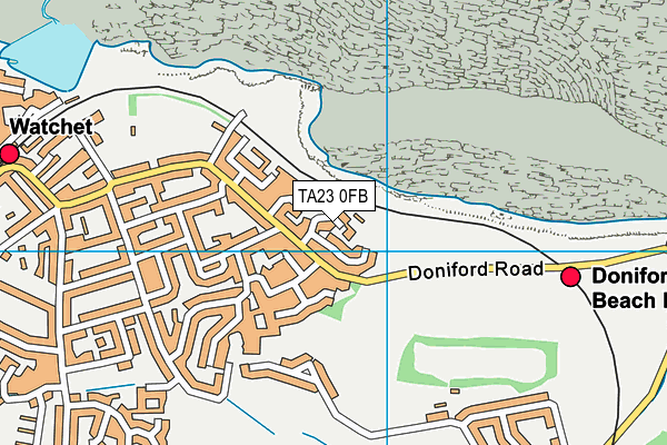 TA23 0FB map - OS VectorMap District (Ordnance Survey)