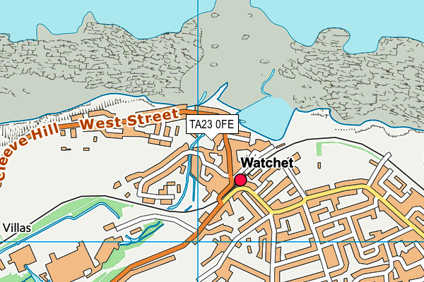 TA23 0FE map - OS VectorMap District (Ordnance Survey)