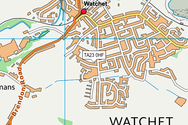 TA23 0HF map - OS VectorMap District (Ordnance Survey)