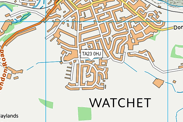 TA23 0HJ map - OS VectorMap District (Ordnance Survey)