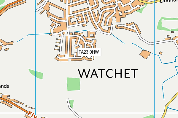 TA23 0HW map - OS VectorMap District (Ordnance Survey)