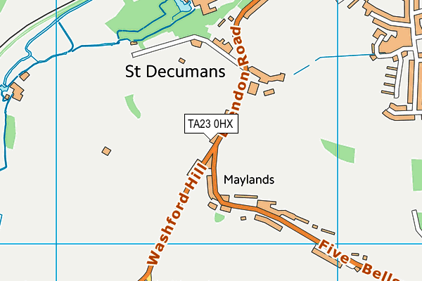 TA23 0HX map - OS VectorMap District (Ordnance Survey)