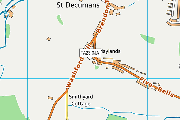 TA23 0JA map - OS VectorMap District (Ordnance Survey)