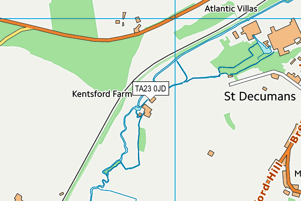 TA23 0JD map - OS VectorMap District (Ordnance Survey)