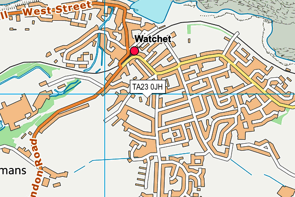 TA23 0JH map - OS VectorMap District (Ordnance Survey)