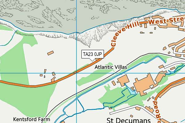 TA23 0JP map - OS VectorMap District (Ordnance Survey)