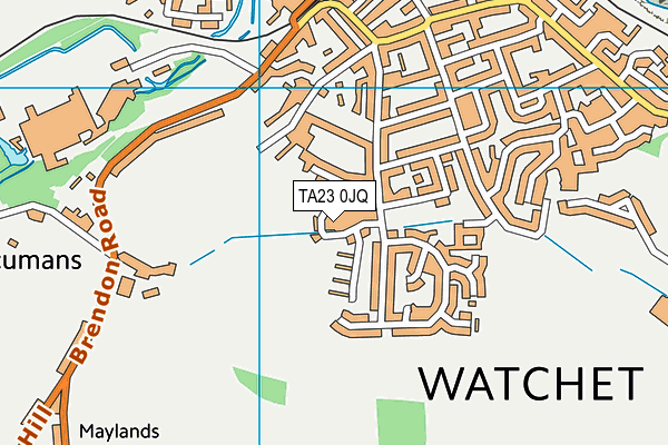 TA23 0JQ map - OS VectorMap District (Ordnance Survey)