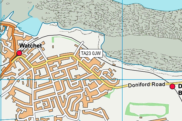 TA23 0JW map - OS VectorMap District (Ordnance Survey)