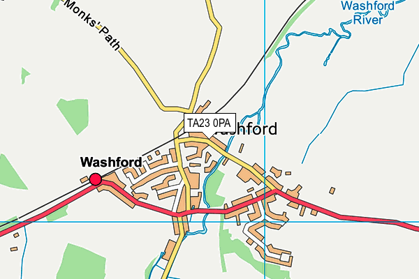 TA23 0PA map - OS VectorMap District (Ordnance Survey)