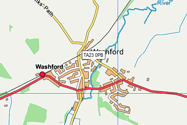 TA23 0PB map - OS VectorMap District (Ordnance Survey)