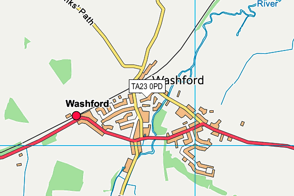 TA23 0PD map - OS VectorMap District (Ordnance Survey)