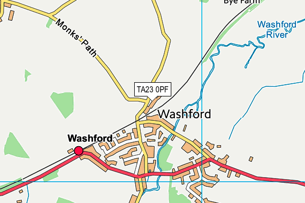 TA23 0PF map - OS VectorMap District (Ordnance Survey)