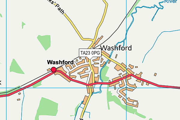 TA23 0PG map - OS VectorMap District (Ordnance Survey)