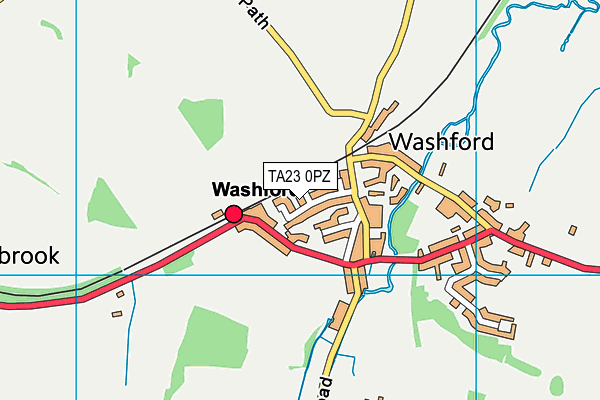 TA23 0PZ map - OS VectorMap District (Ordnance Survey)