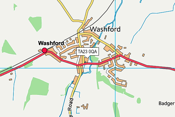 TA23 0QA map - OS VectorMap District (Ordnance Survey)