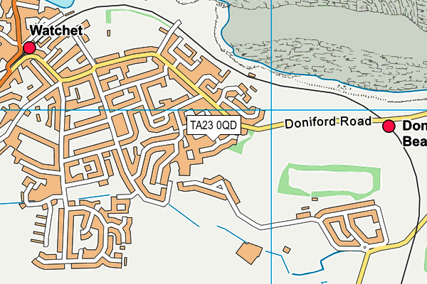 TA23 0QD map - OS VectorMap District (Ordnance Survey)