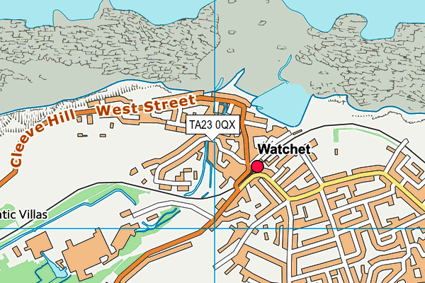 TA23 0QX map - OS VectorMap District (Ordnance Survey)
