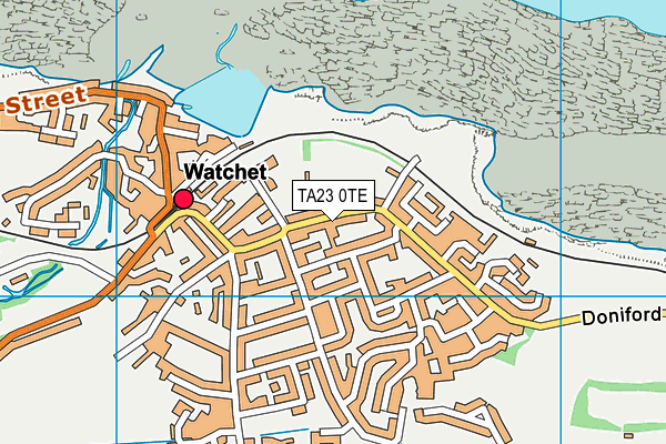 TA23 0TE map - OS VectorMap District (Ordnance Survey)