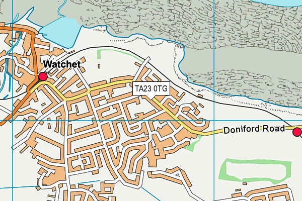 TA23 0TG map - OS VectorMap District (Ordnance Survey)