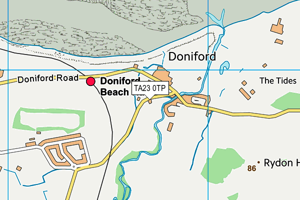 TA23 0TP map - OS VectorMap District (Ordnance Survey)