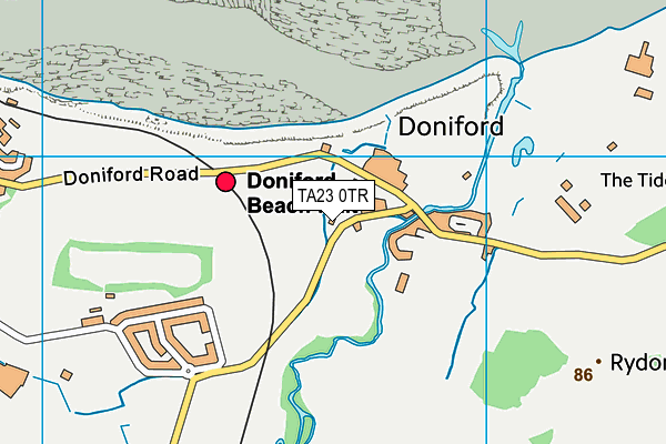 TA23 0TR map - OS VectorMap District (Ordnance Survey)