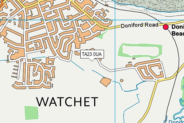 TA23 0UA map - OS VectorMap District (Ordnance Survey)