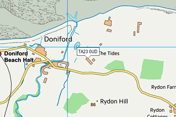 TA23 0UD map - OS VectorMap District (Ordnance Survey)