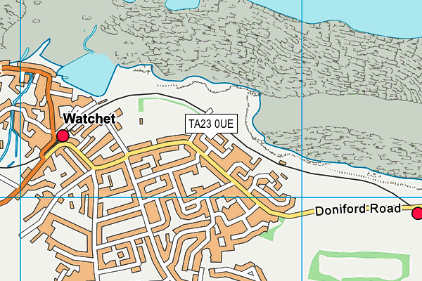 TA23 0UE map - OS VectorMap District (Ordnance Survey)