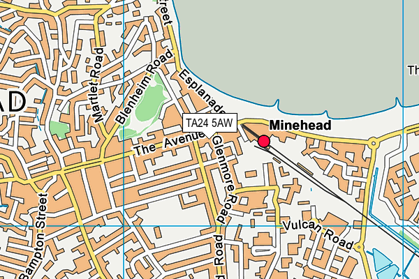 TA24 5AW map - OS VectorMap District (Ordnance Survey)