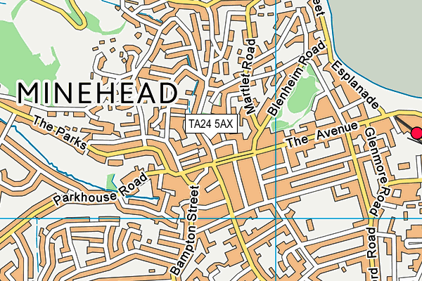 TA24 5AX map - OS VectorMap District (Ordnance Survey)