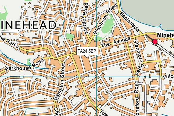 TA24 5BP map - OS VectorMap District (Ordnance Survey)