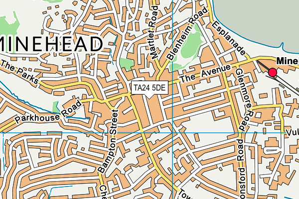TA24 5DE map - OS VectorMap District (Ordnance Survey)