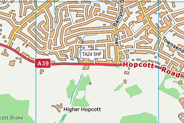 TA24 5HF map - OS VectorMap District (Ordnance Survey)