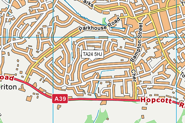 TA24 5HJ map - OS VectorMap District (Ordnance Survey)
