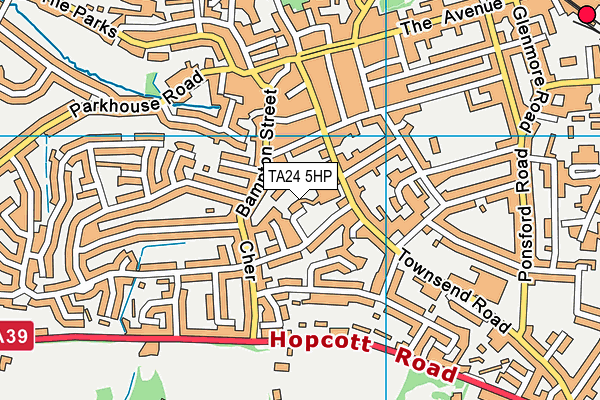 TA24 5HP map - OS VectorMap District (Ordnance Survey)