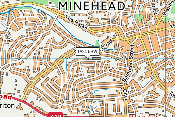 TA24 5HW map - OS VectorMap District (Ordnance Survey)