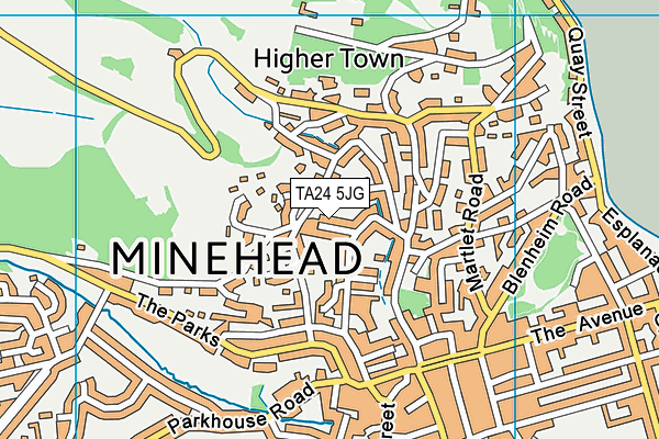 TA24 5JG map - OS VectorMap District (Ordnance Survey)