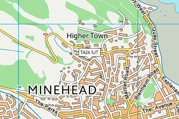 TA24 5JT map - OS VectorMap District (Ordnance Survey)