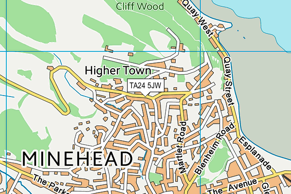 TA24 5JW map - OS VectorMap District (Ordnance Survey)