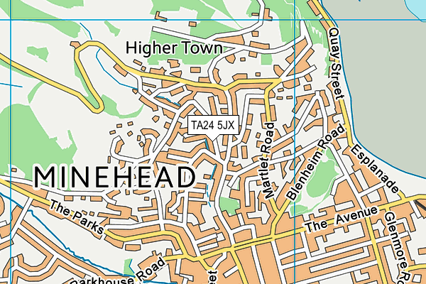 TA24 5JX map - OS VectorMap District (Ordnance Survey)