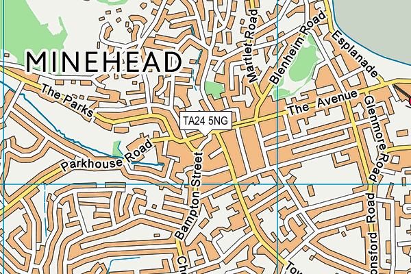 TA24 5NG map - OS VectorMap District (Ordnance Survey)