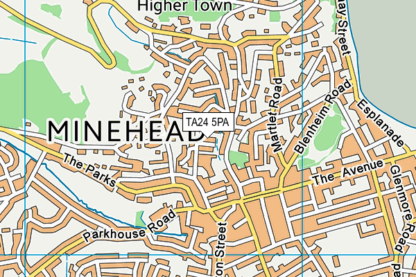 TA24 5PA map - OS VectorMap District (Ordnance Survey)