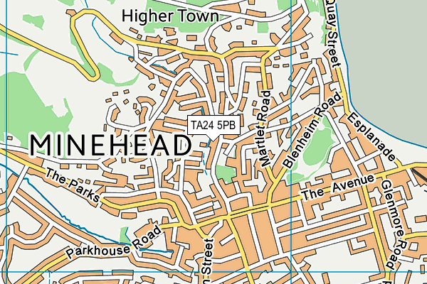 TA24 5PB map - OS VectorMap District (Ordnance Survey)