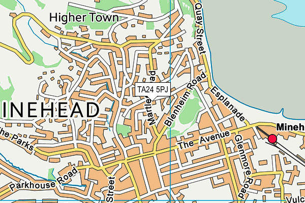 TA24 5PJ map - OS VectorMap District (Ordnance Survey)